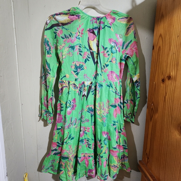 Banjanan Green Floral Dress Woman Size Small - Picture 4 of 7